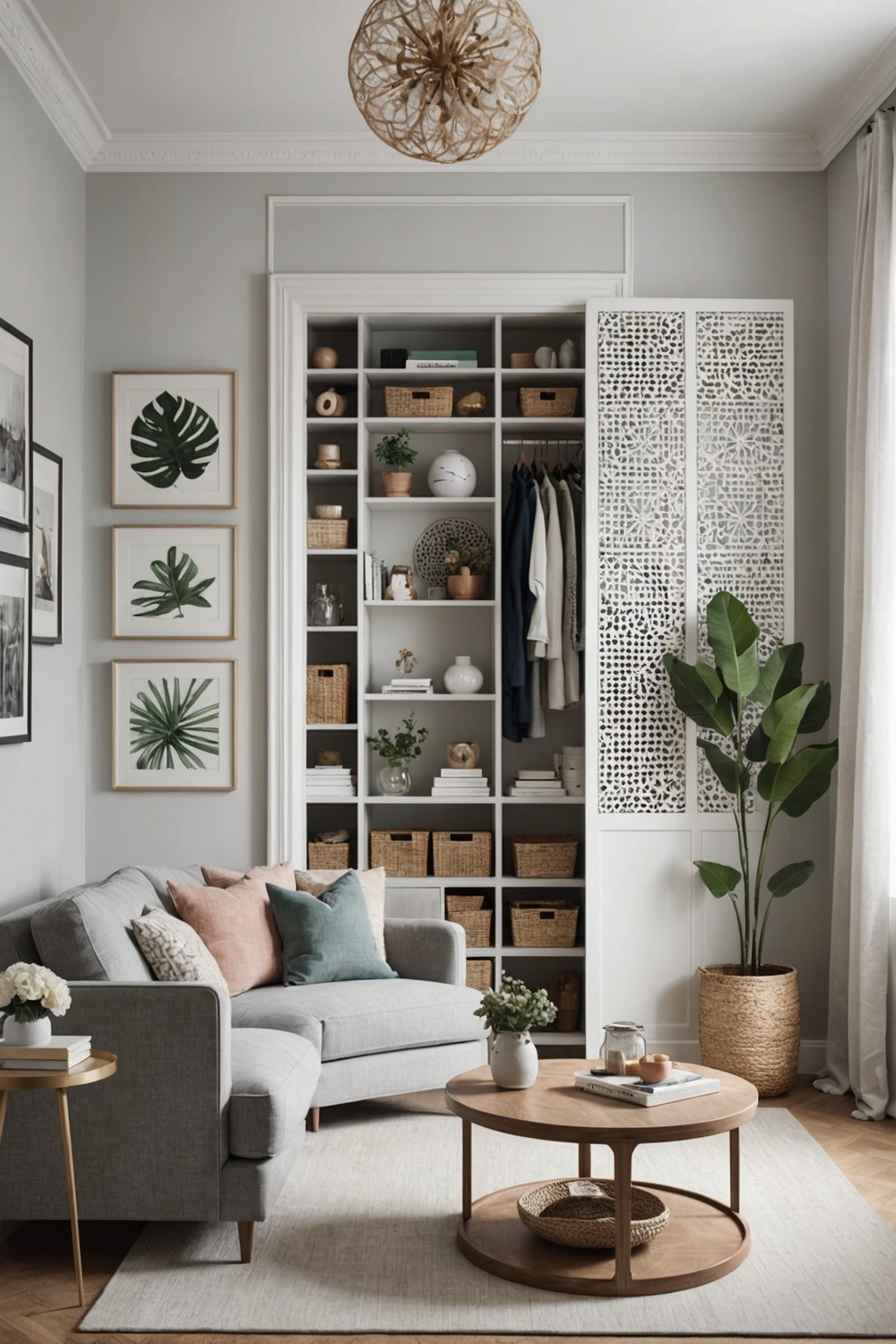 Hide Clutter with Decorative Screens