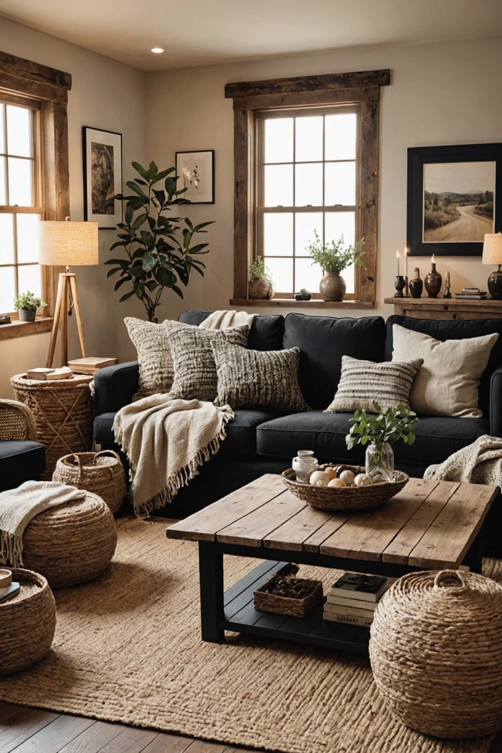 Incorporating Rustic Accents with Black Furniture