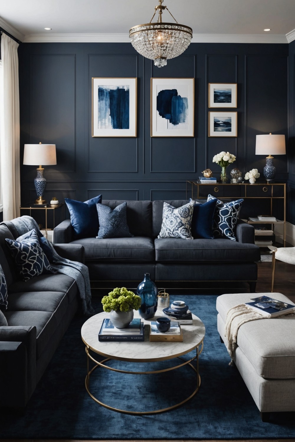 Luxurious Dark Grey and Navy Blue Combo