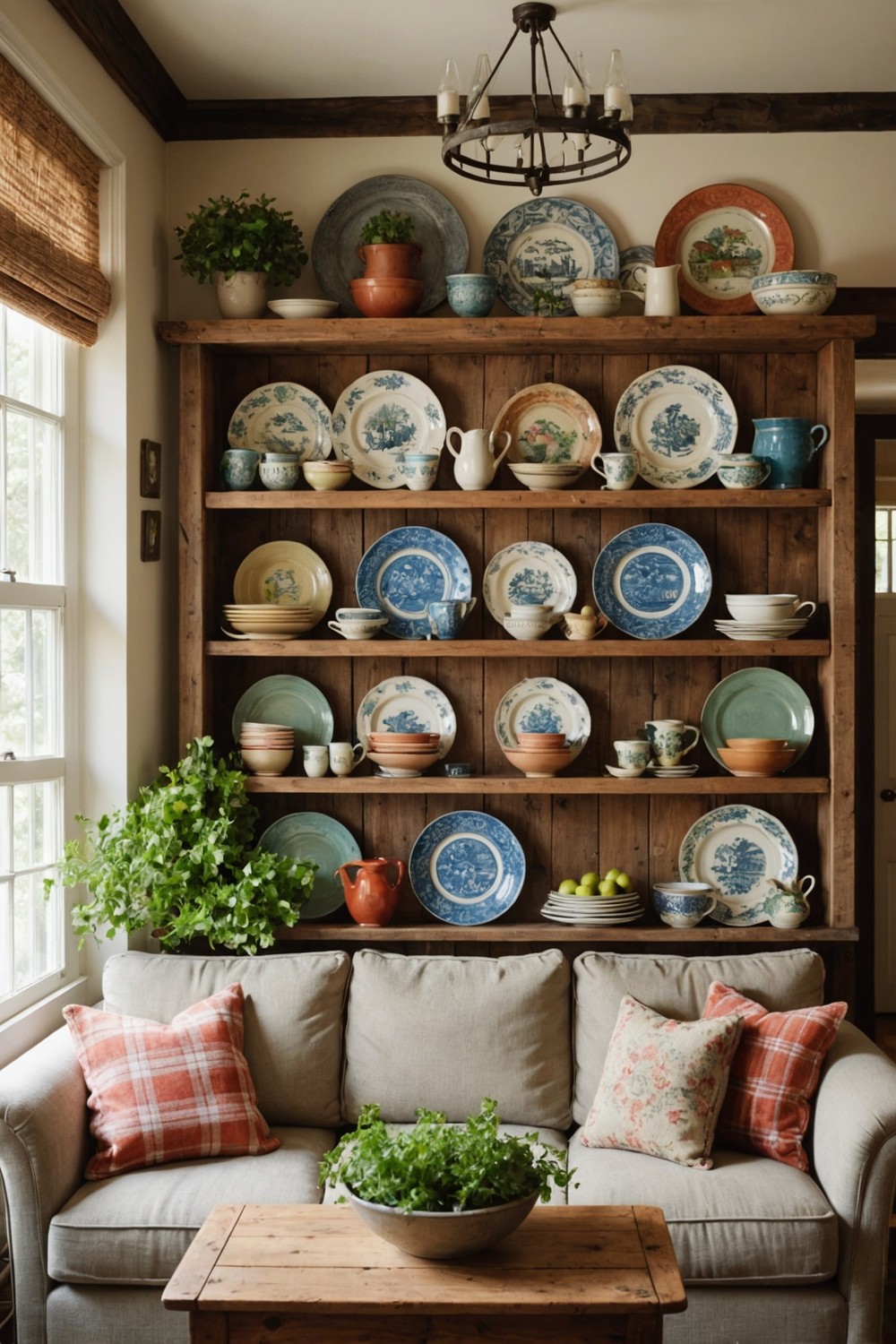 Open Shelving with Dish Displays