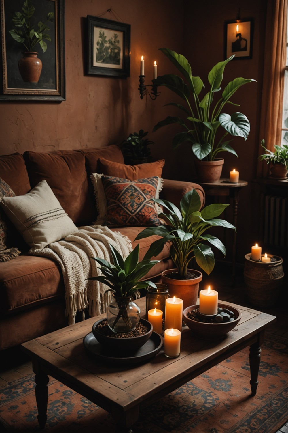 Potted Plants with Earthy Vases