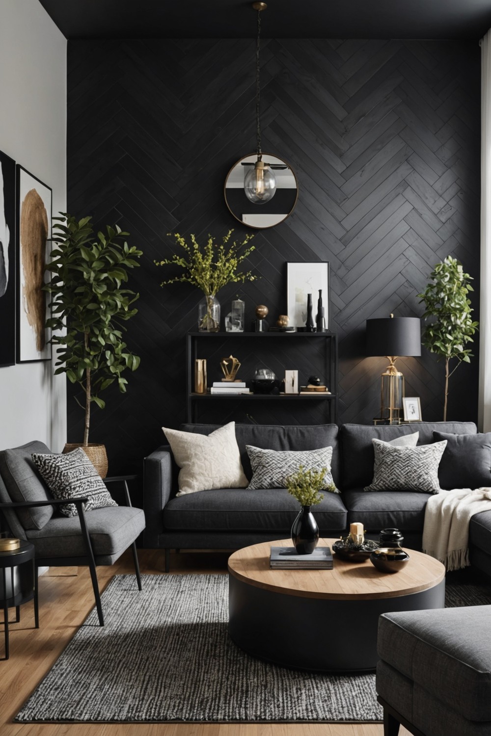 Rust and Black Herringbone Patterns for a Dynamic Look