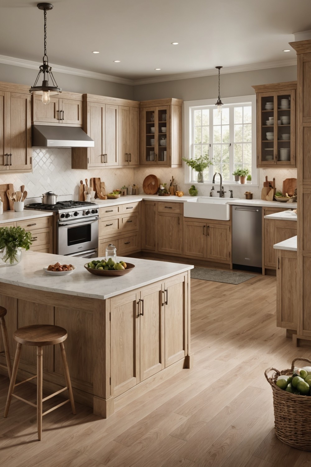 Timeless Charm: Classic White Oak Kitchen Cabinets