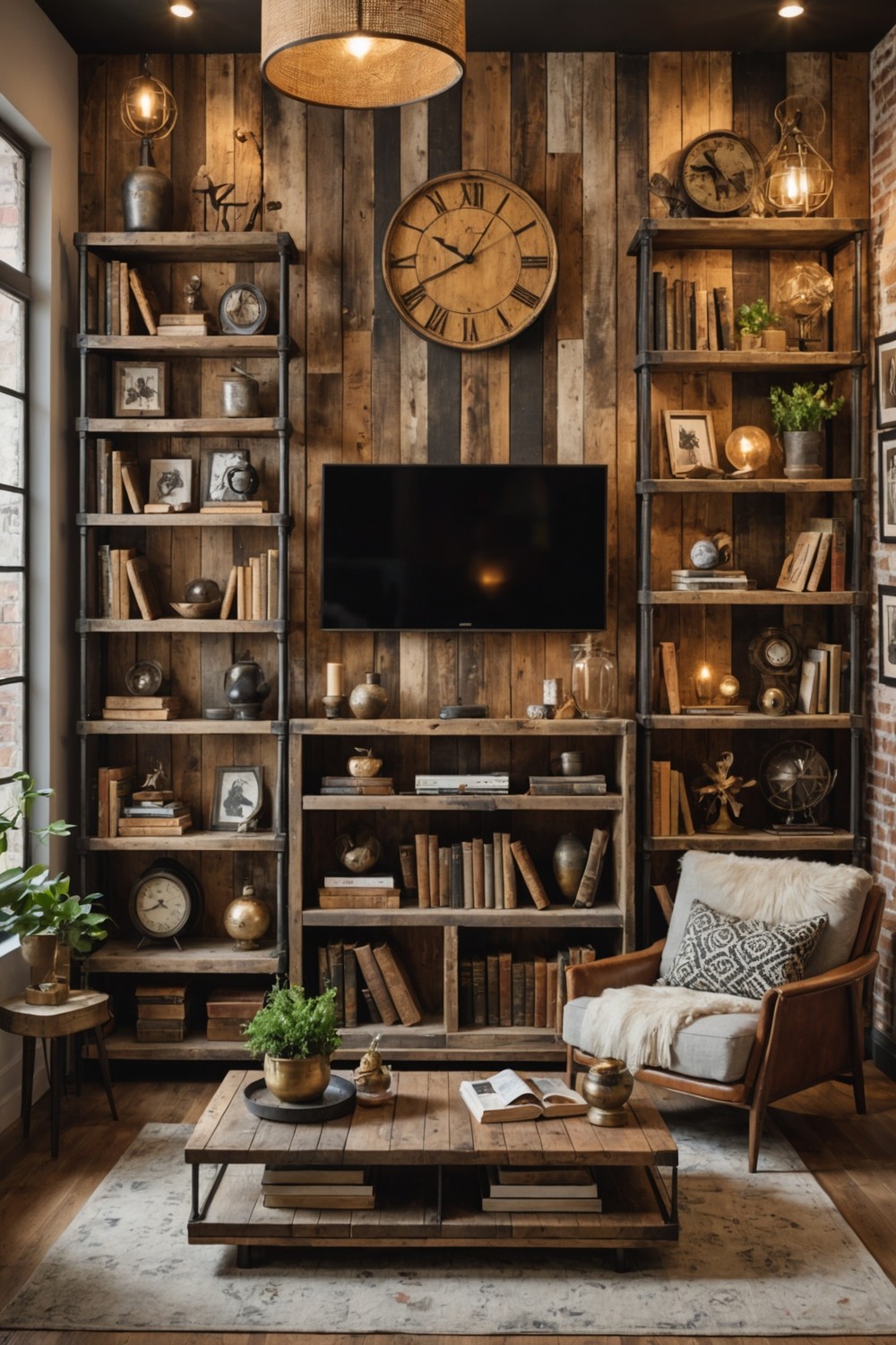 Unconventional Shelves Made from Reclaimed Wood