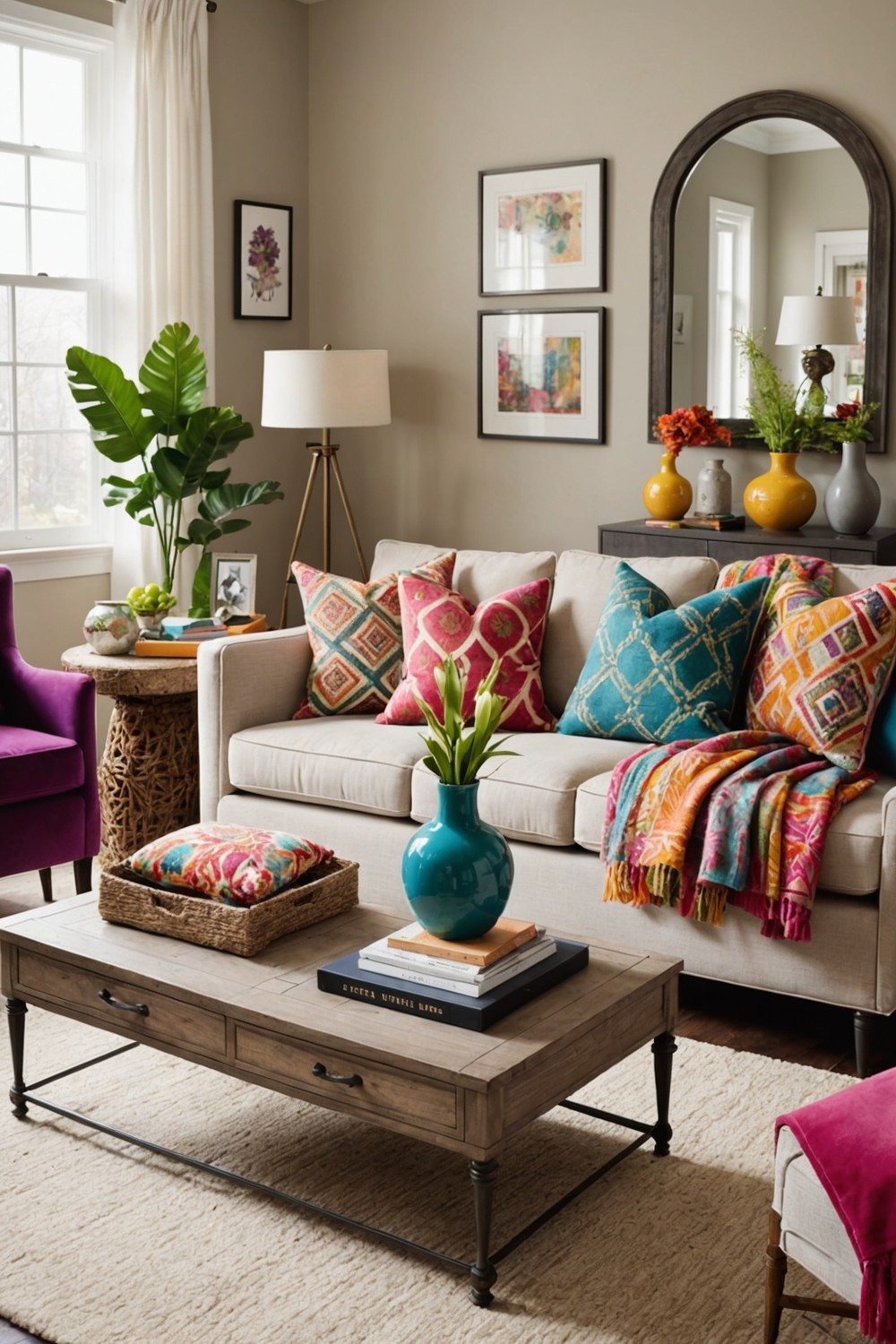 Use Colourful Throw Pillows