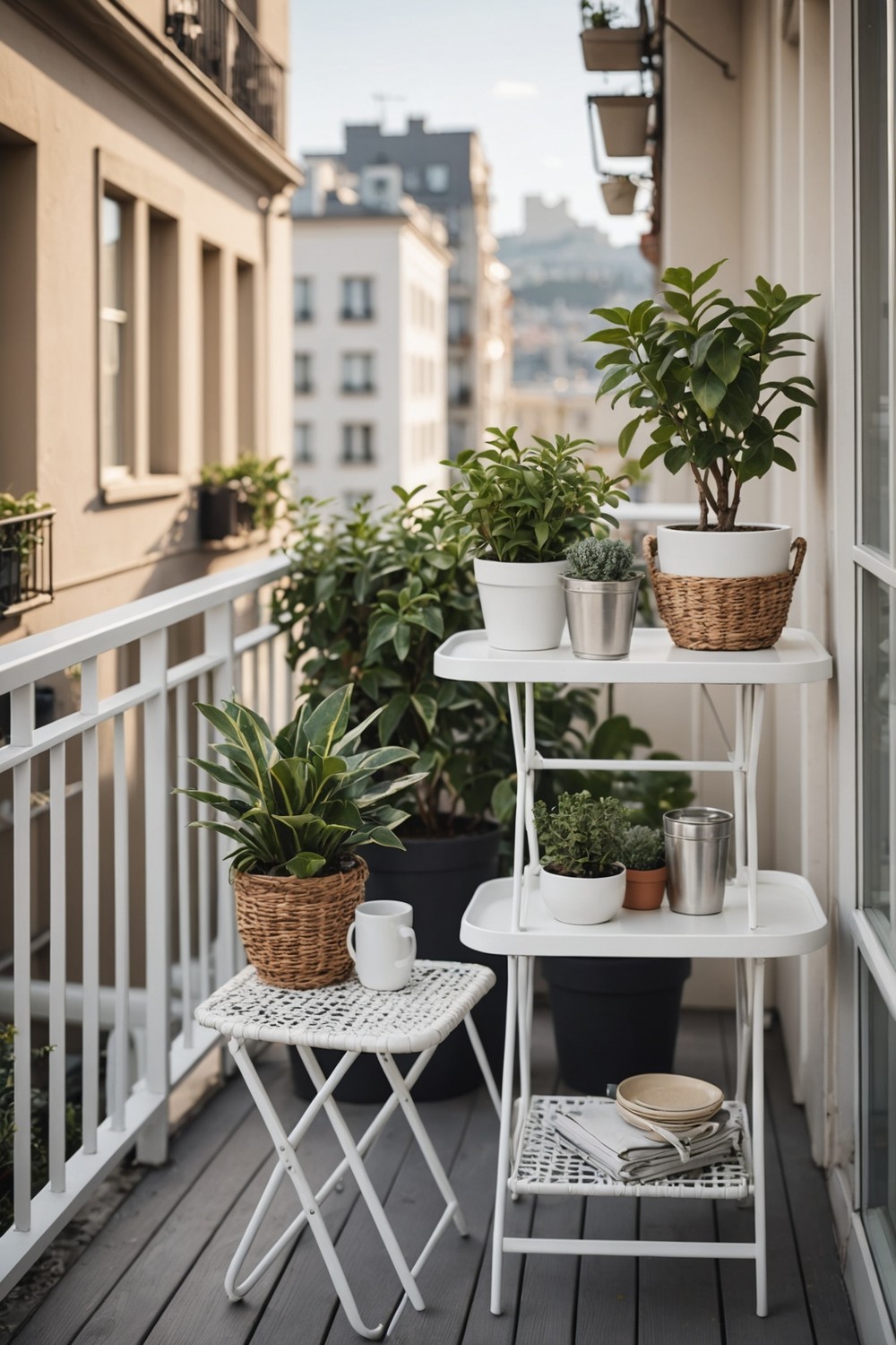 Utilize the Rail with a Balcony Caddy