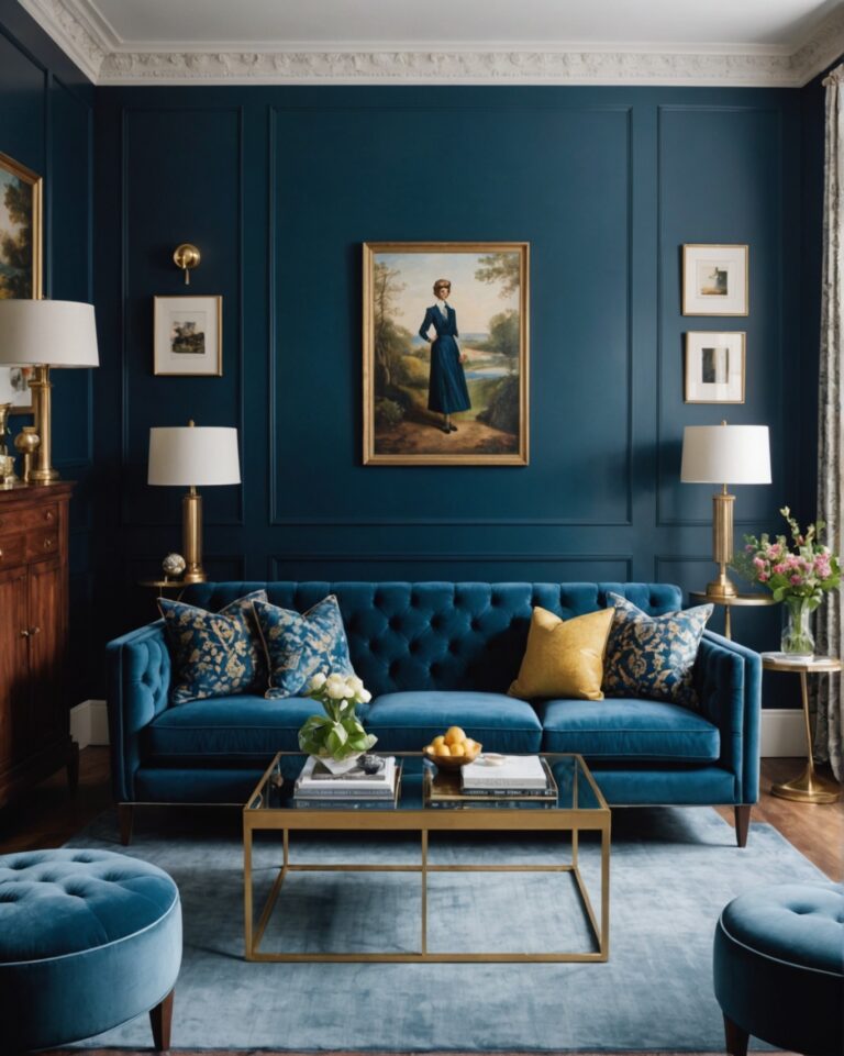 21 Blue Velvet Sofa Living Room Ideas