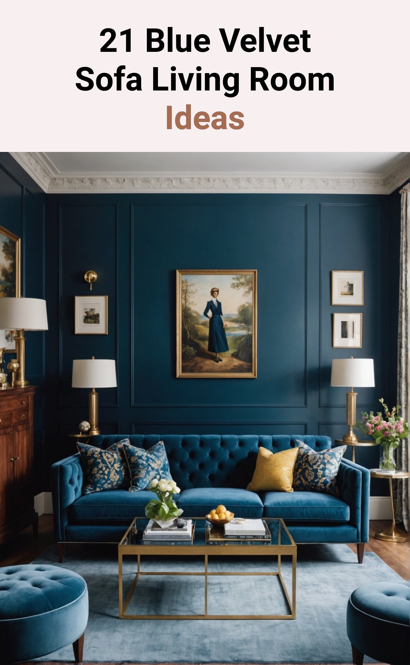 21 Blue Velvet Sofa Living Room Ideas