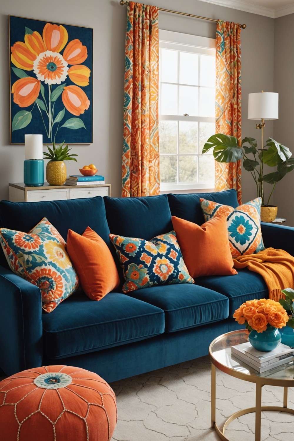 Bright and Bold with Colorful Throw Pillows