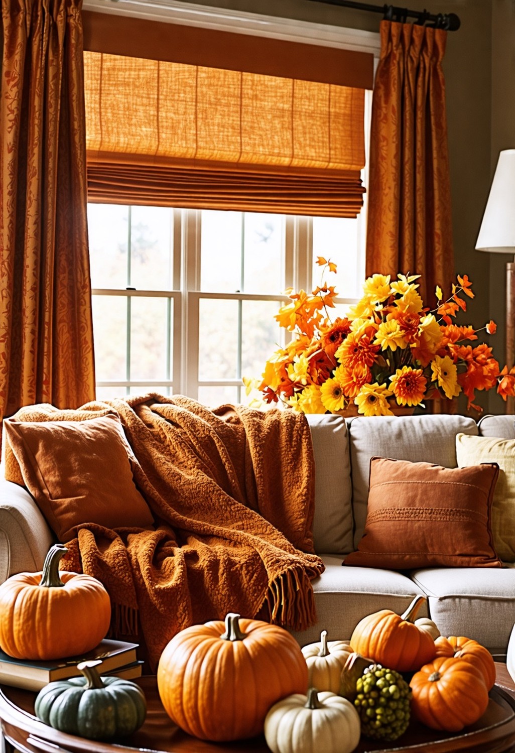 Window Treatments in Warm Tones