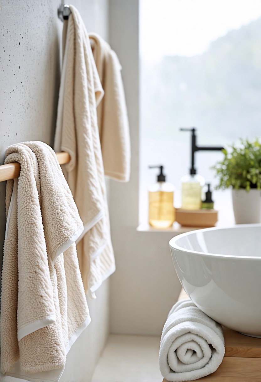 Choose Simple Textiles, like Cotton Towels