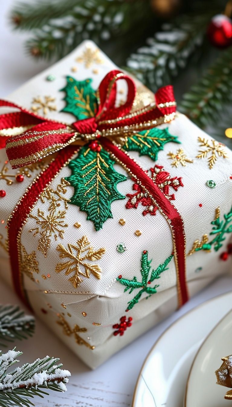 Embroidered Gift Wrap