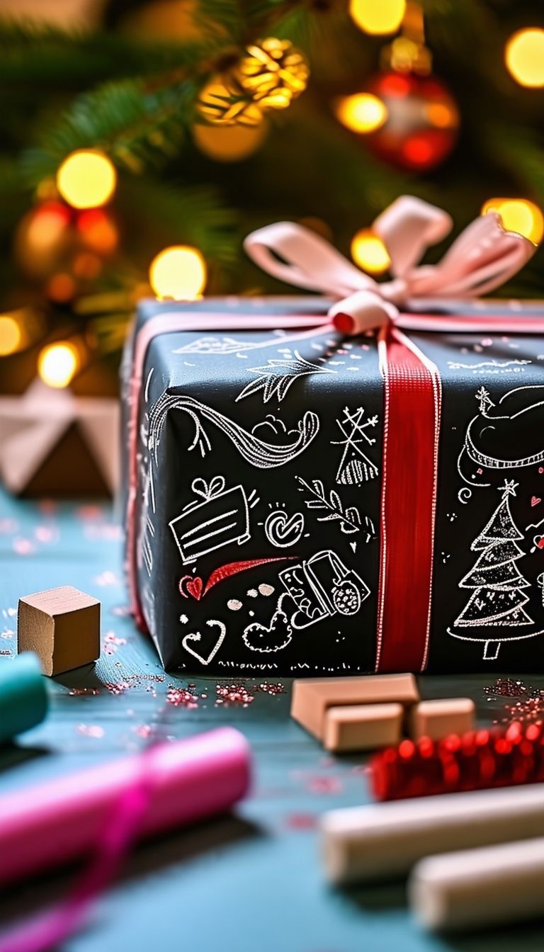 Festive Chalkboard Paper Wrap