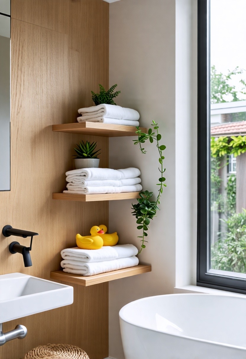 Incorporate Wall-Mounted Shelves