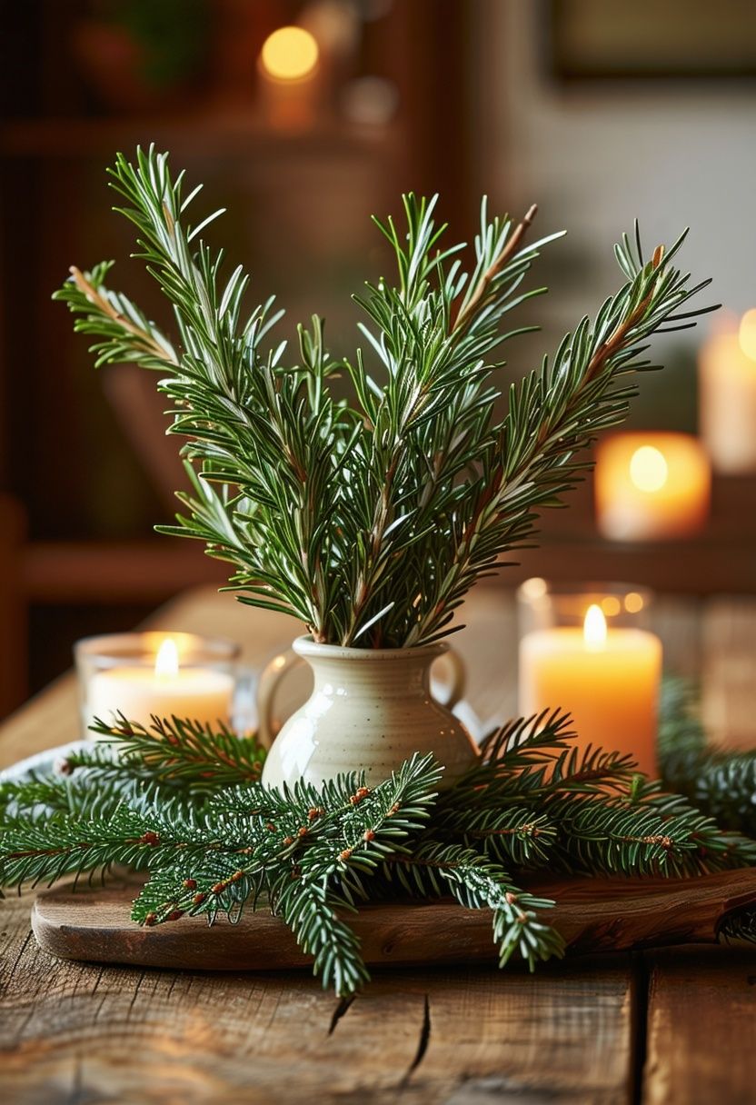 Natural Greenery Centerpieces