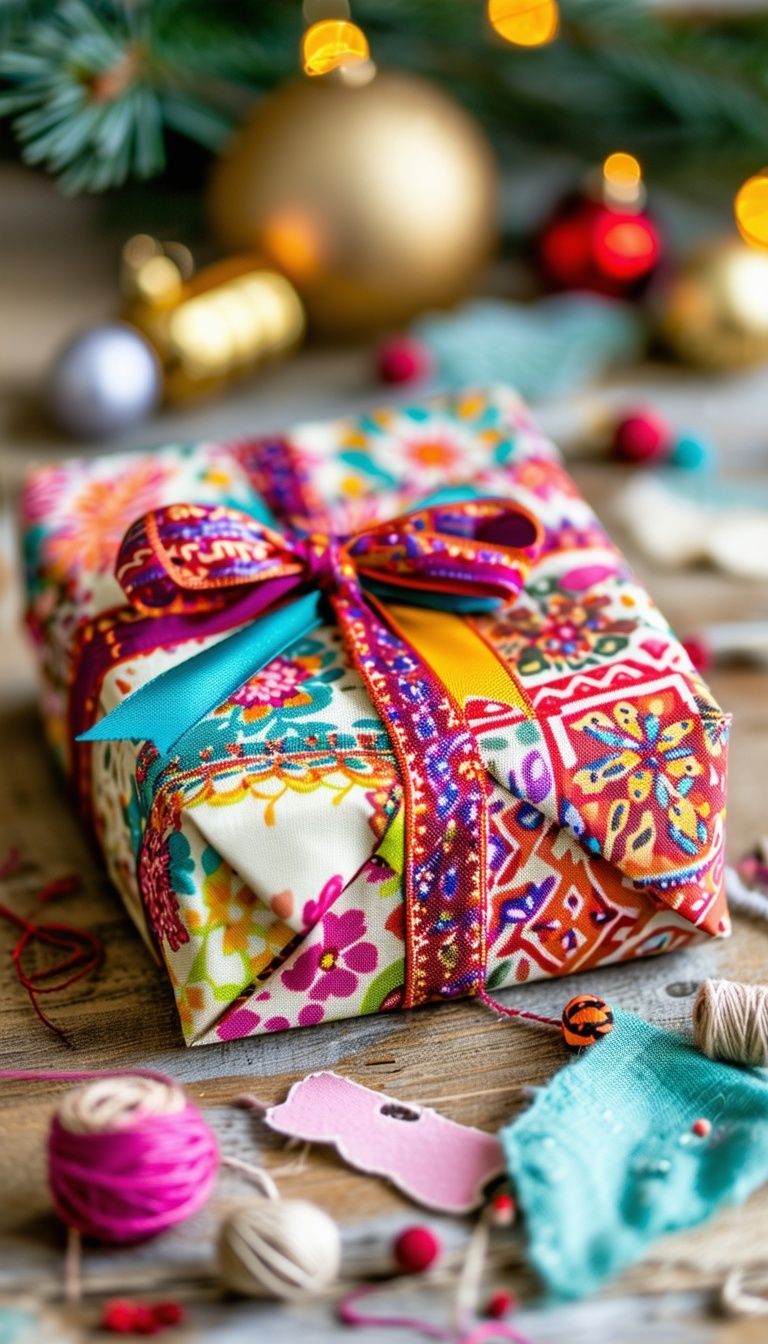 Patterned Fabric Scraps Wrap