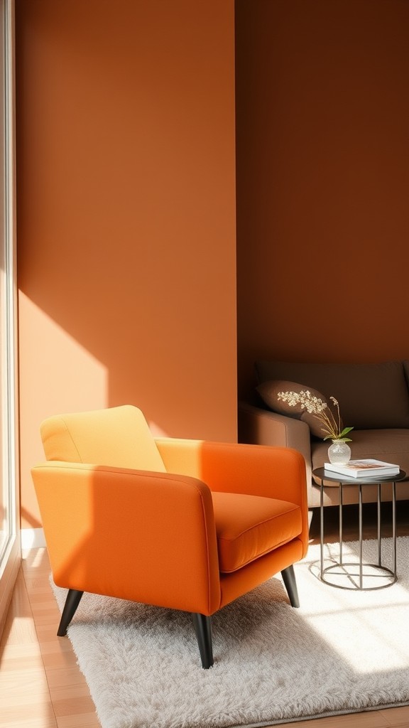 Accent Chair with Orange Fabrics