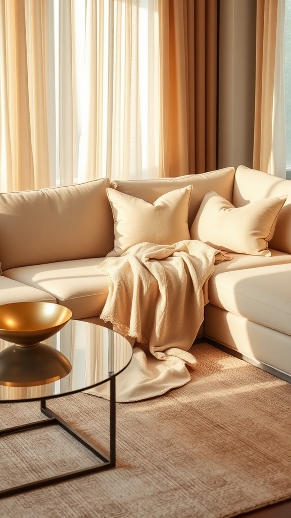 Beige and Gold Throw Blankets