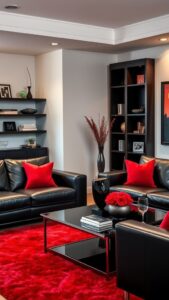 black and red living room decor ideas