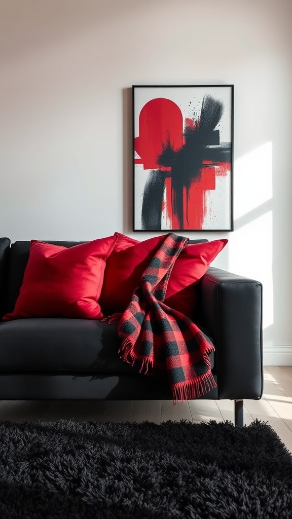 Black and Red Throw Blankets