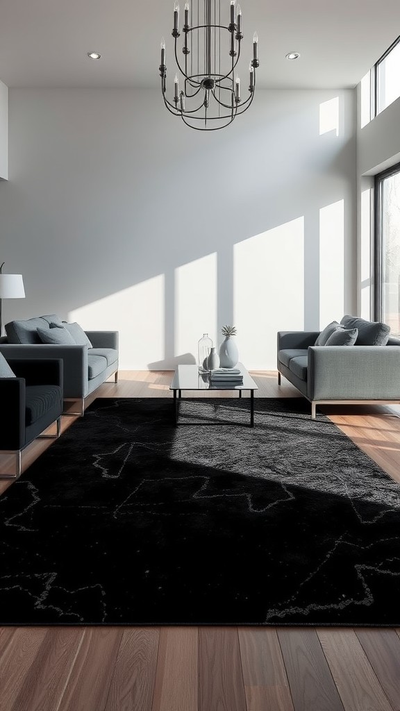 Black and Silver Area Rugs