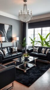 black and silver living room decor ideas