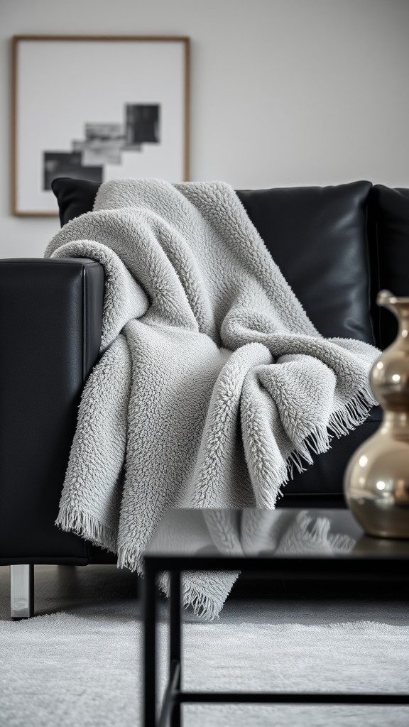 Black and Silver Throw Blankets