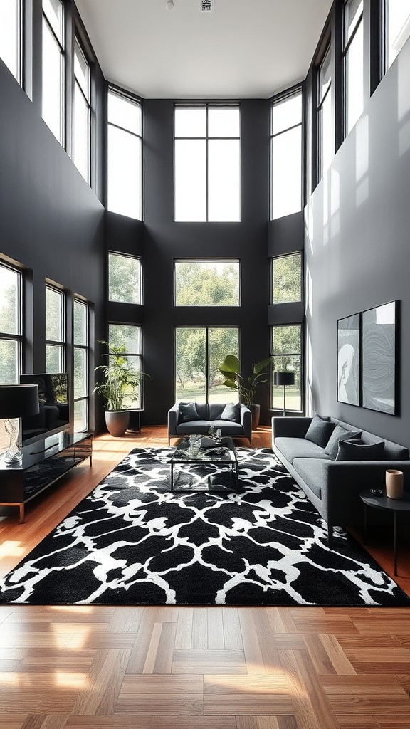 Black and White Area Rug