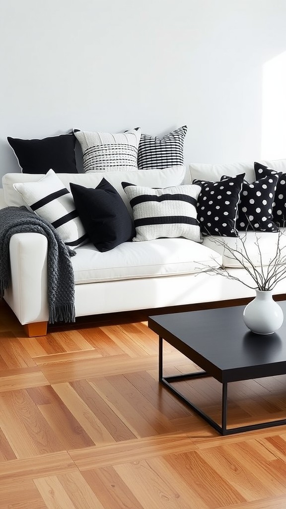 Black and White Cushions and Throws