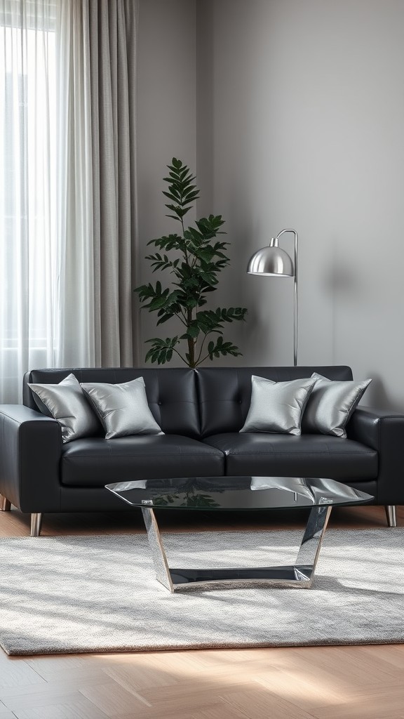 Black Leather Sofa