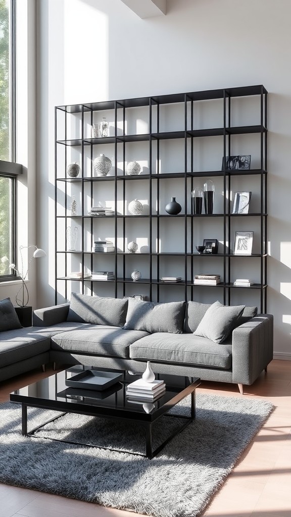 Black Shelving Units