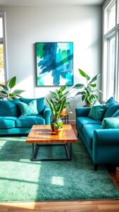 blue and green living room decor ideas