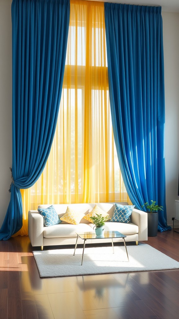 Blue and Yellow Curtains