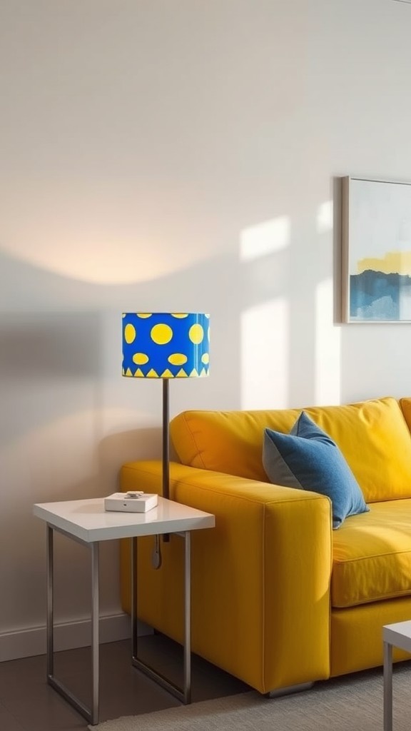 Blue and Yellow Decorative Lamps