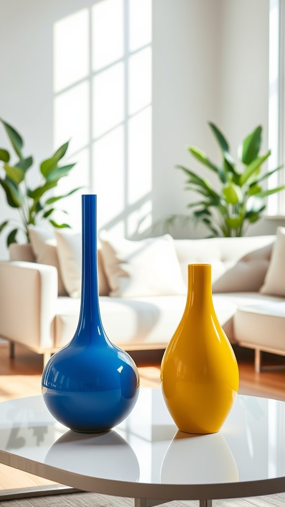 Blue and Yellow Vases