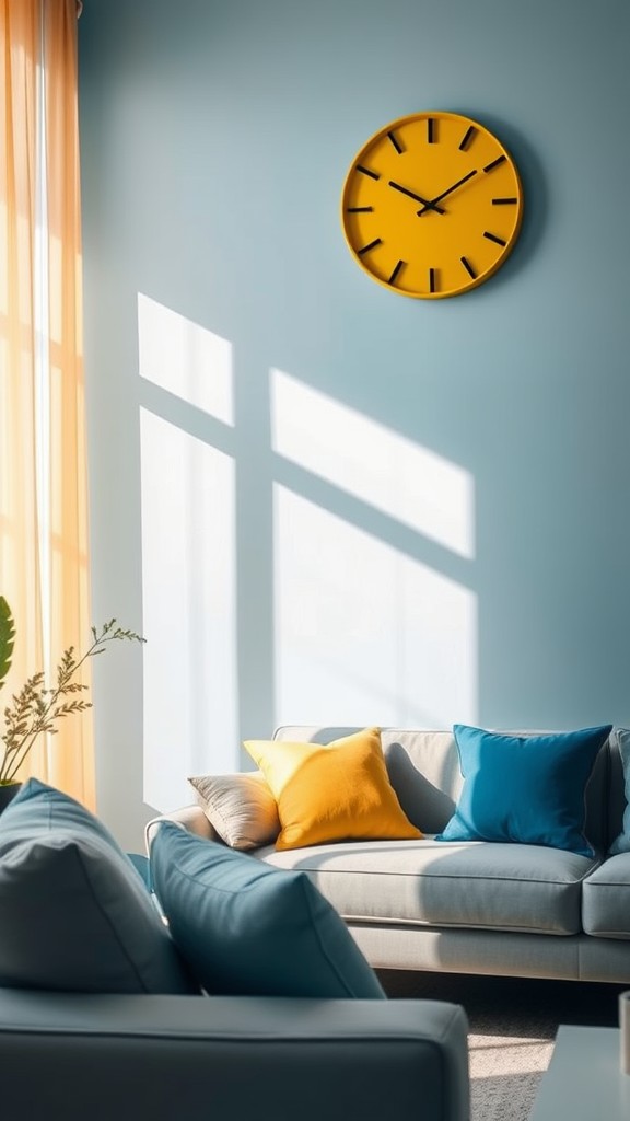 Blue and Yellow Wall Clocks