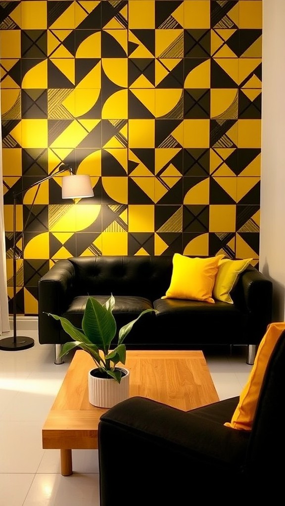 Bold Black and Yellow Wallpaper