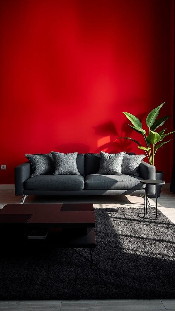 Bold Red Accent Wall