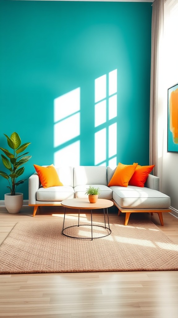 Bold Teal Accent Wall