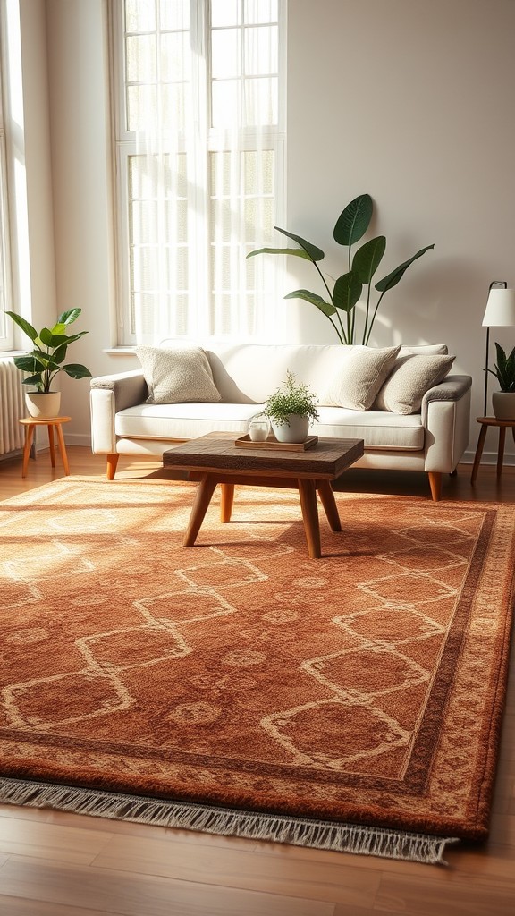 Brown and Cream Area Rug