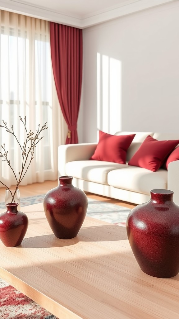 Burgundy Decorative Vases