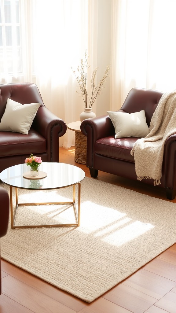 Burgundy Leather Armchairs