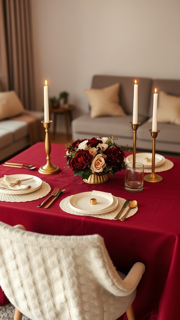 Burgundy Table Settings