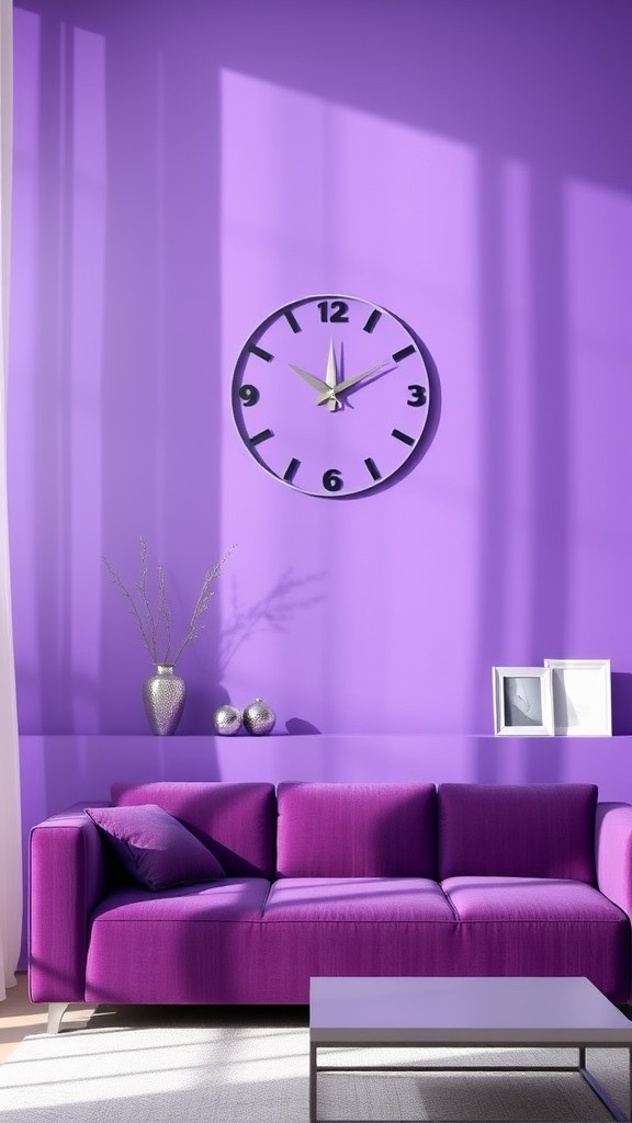 Colorful Purple Wall Clocks