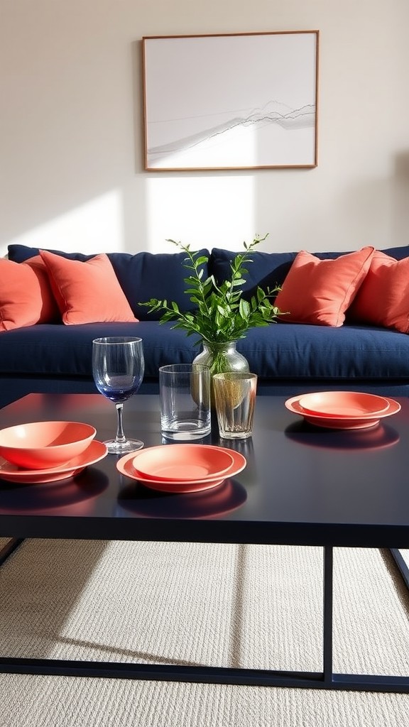 Coral Tableware for Living Room Refreshments