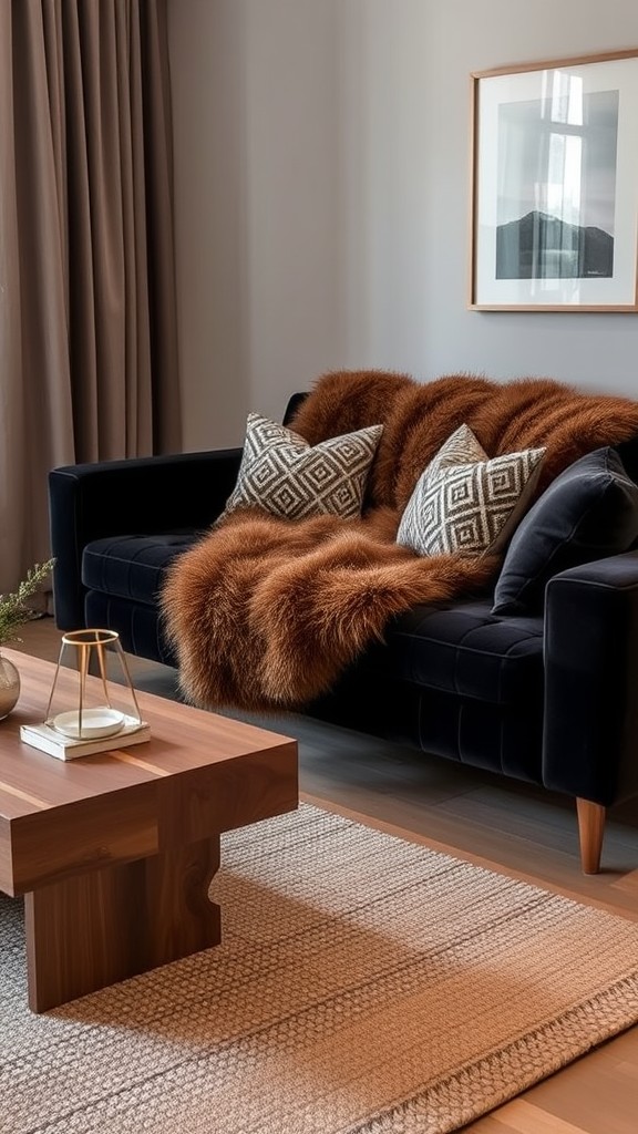 Cozy Brown Faux Fur Throws