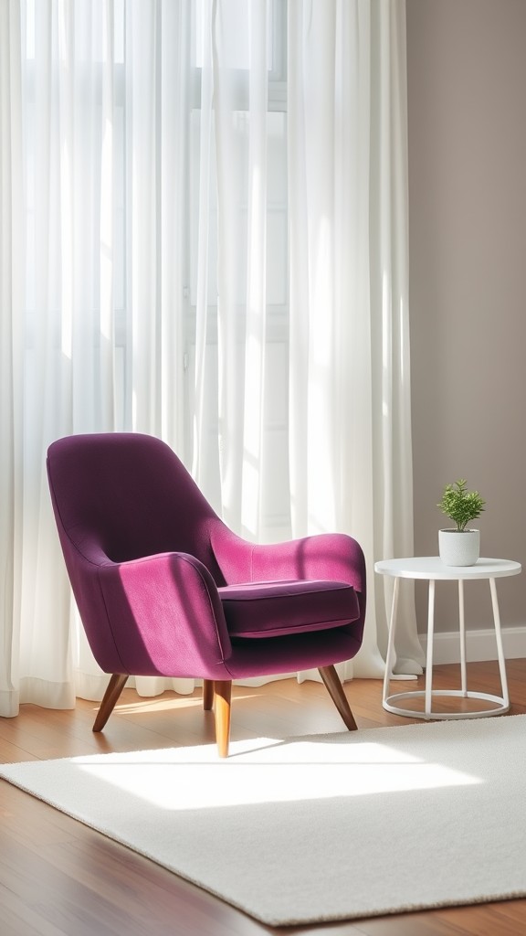 Cozy Chair in Purple Fabric