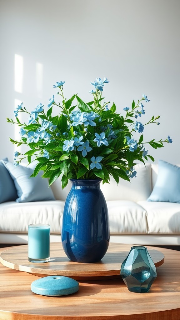 Create a Blue and Green Centerpiece