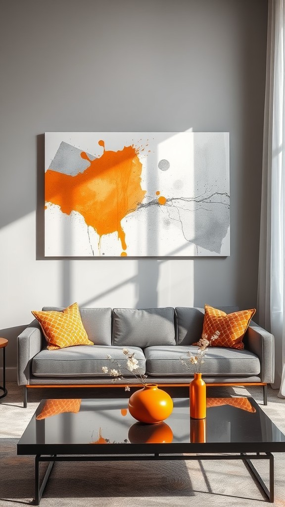 Create Artistic Wall Art Featuring Gray and Orange