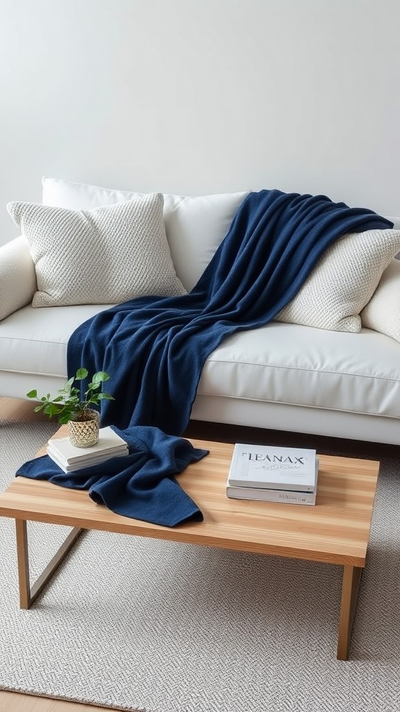 Decorative Navy Blue Throws